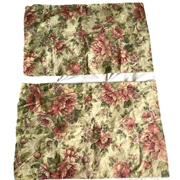 Vintage Pillowcases Floral Dan River Cottage Core Pink Set of 2 Percale Standard - Picture 1 of 8